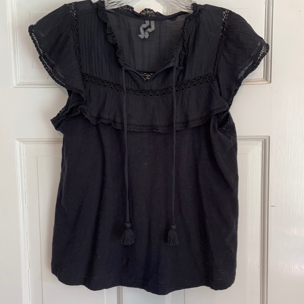Anthropology black summer top
